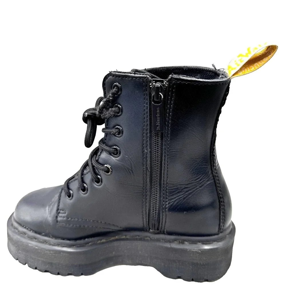 Dr. Martens Vegan Jadon II Mono Platform Boots Youth Unisex‎ 4-5 Black Side Zip